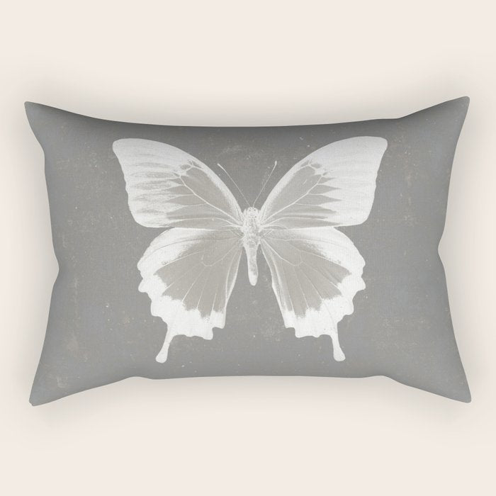 Butterfly On Grunge Surface Rectangular Pillow