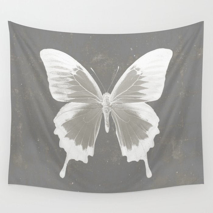 Butterfly On Grunge Surface Wall Tapestry