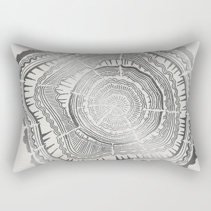 Growth Rings - 65 Years - Silver Rectangular Pillow