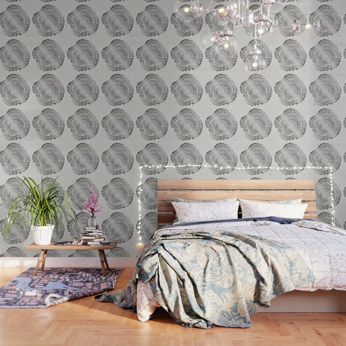 Growth Rings - 65 Years - Silver Wallpaper