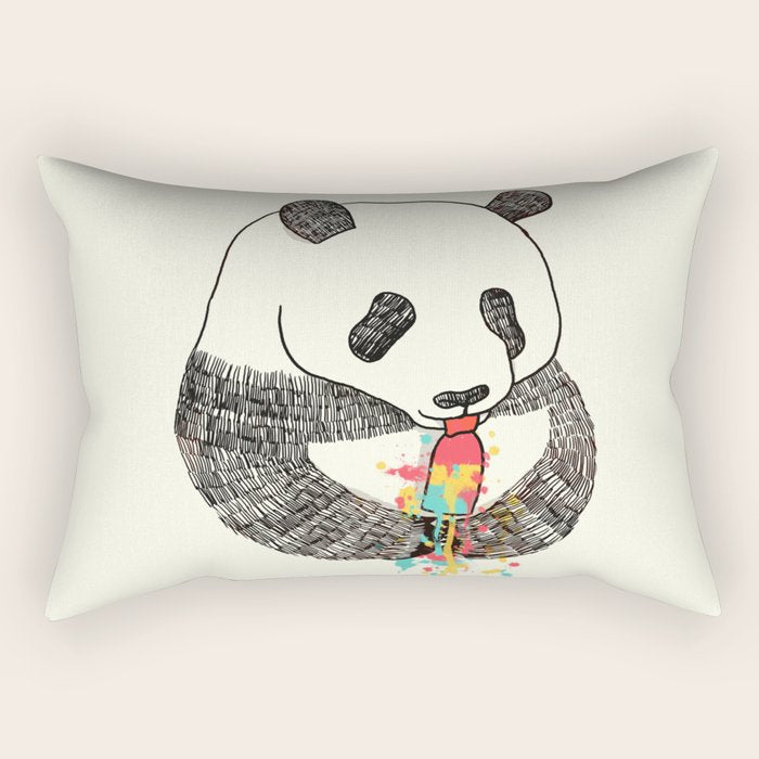 Panda Loves Ice Cream Rectangular Pillow