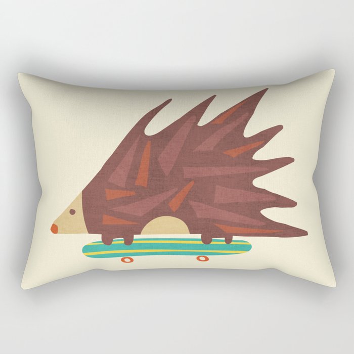 Hedgehog In Hair Raising Speed Rectangular Pillow