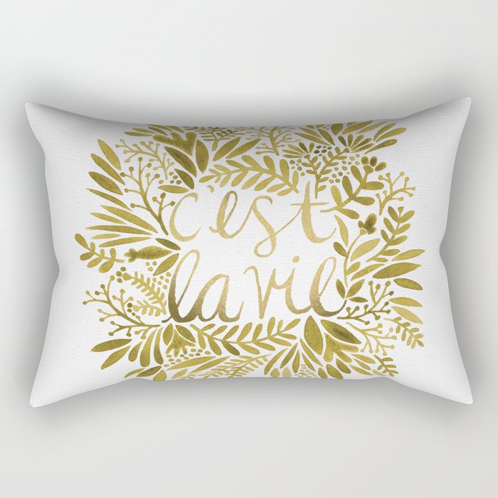 That'S Life - Gold On Gold Rectangular Pillow