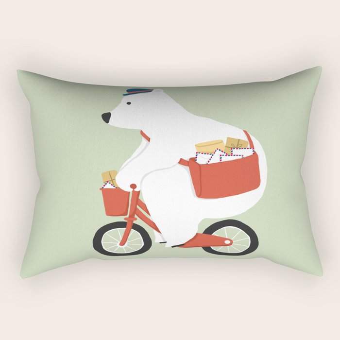 Polar Bear Postal Express Rectangular Pillow