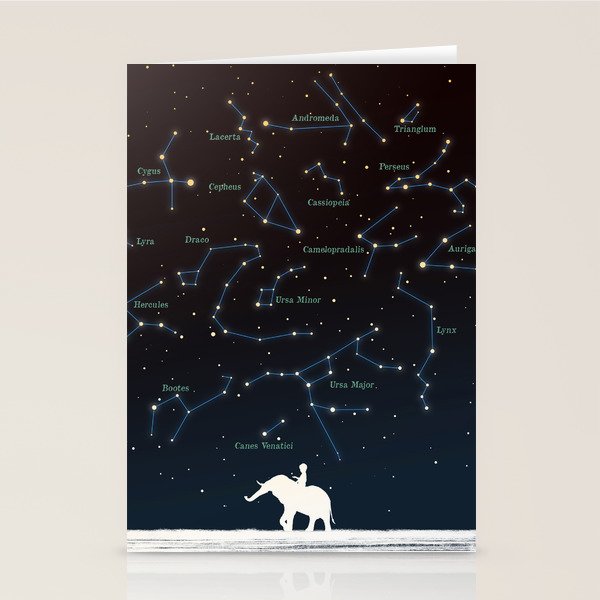 Falling Star Constellation Stationery Card