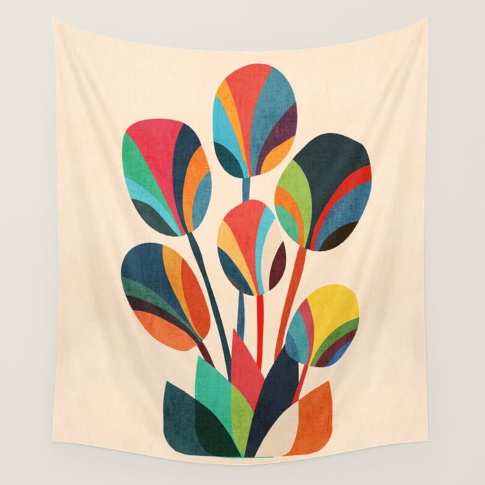Ikebana - Geometric Flower Wall Tapestry