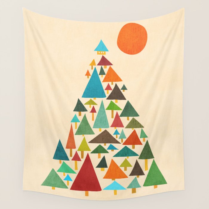 The House At The Pine Forest Wall Tapestry