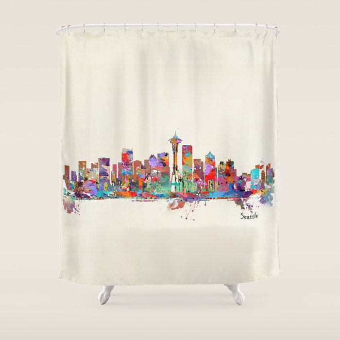 Seattle Washington Skyline Shower Curtain