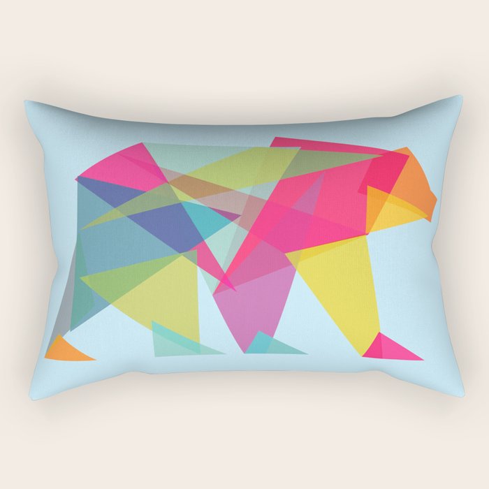Fractal Bear - Neon Colorways Rectangular Pillow