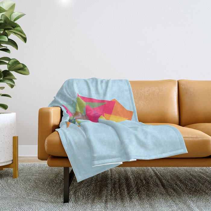 Fractal Bear - Neon Colorways Throw Blanket