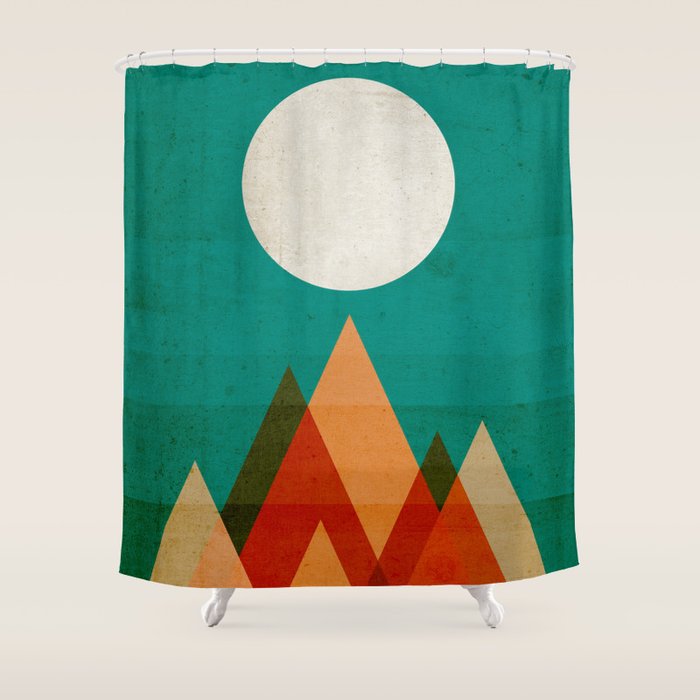 Full Moon Over Sahara Desert Shower Curtain