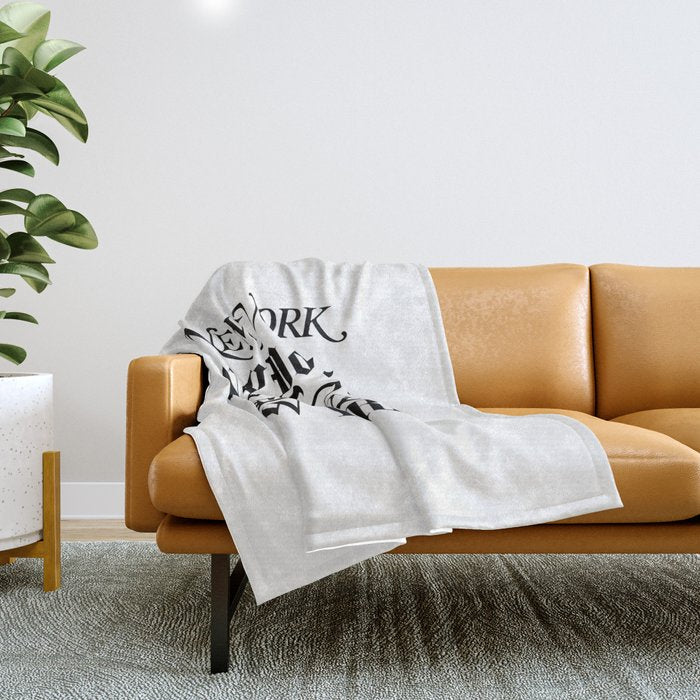 I Heart New York City Black And White New York Poster I Love Nyc Design Black-White Home Wall Decor Throw Blanket