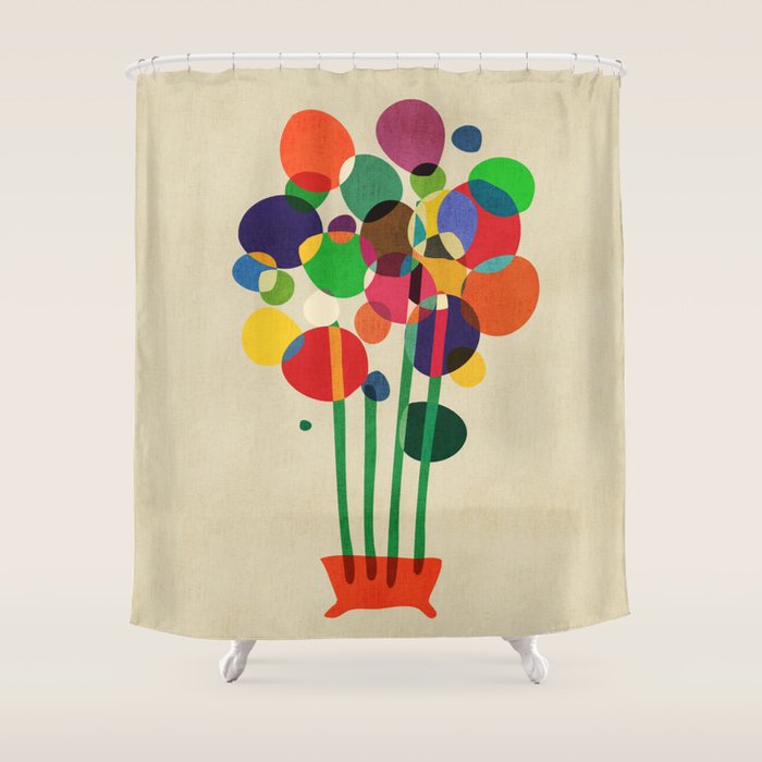 Happy Flowers In The Vase Shower Curtain