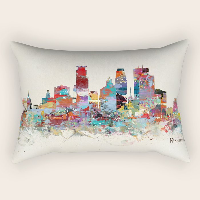 Minneapolis Minnesota Skyline Rectangular Pillow