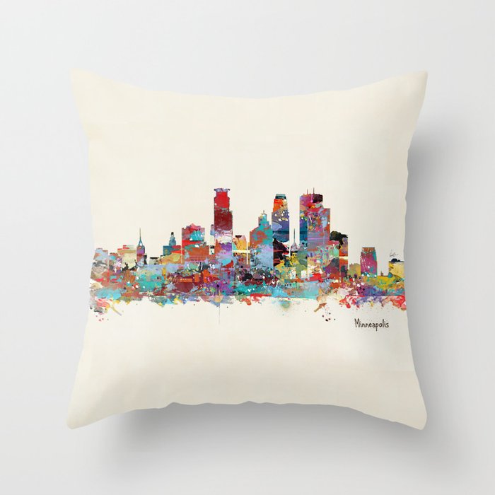 Minneapolis Minnesota Skyline Throw Pillow