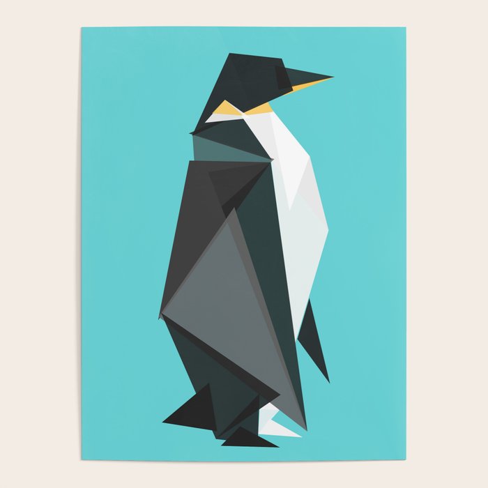 Fractal Geometric Emperor Penguin Poster