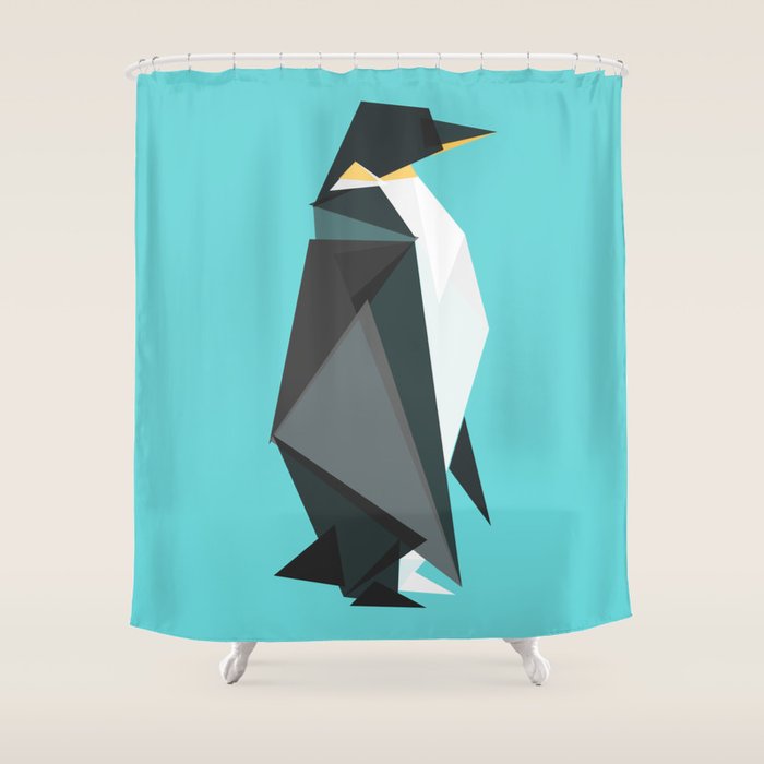Fractal Geometric Emperor Penguin Shower Curtain