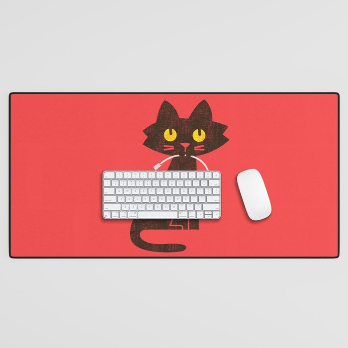 Fitz - Hungry Hungry Cat (And Unfortunate Mouse) Desk Mat