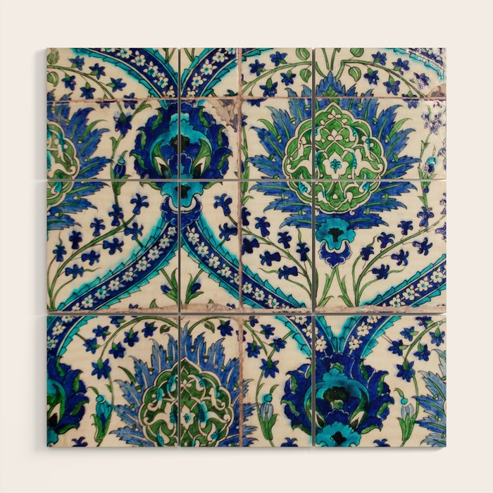 Boho Moroccan Tile Pattern Wood Wall Art