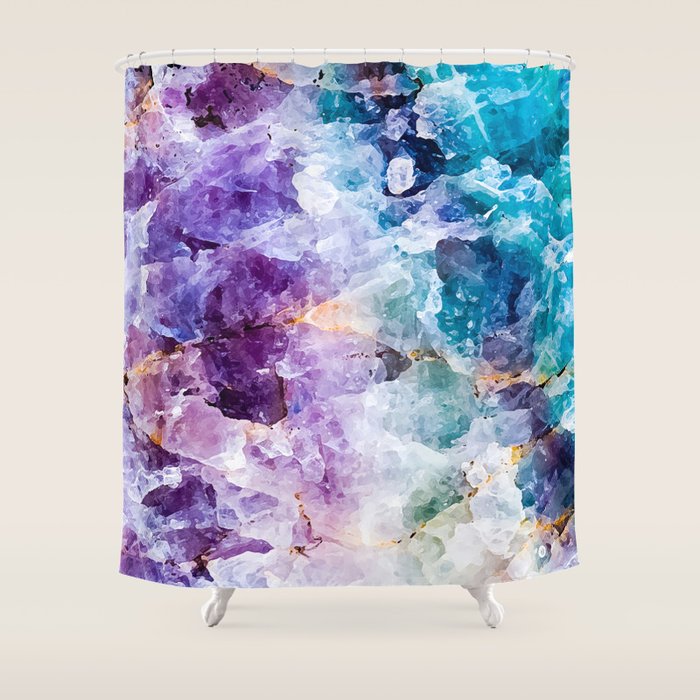 Multicolor Quartz Texture Shower Curtain