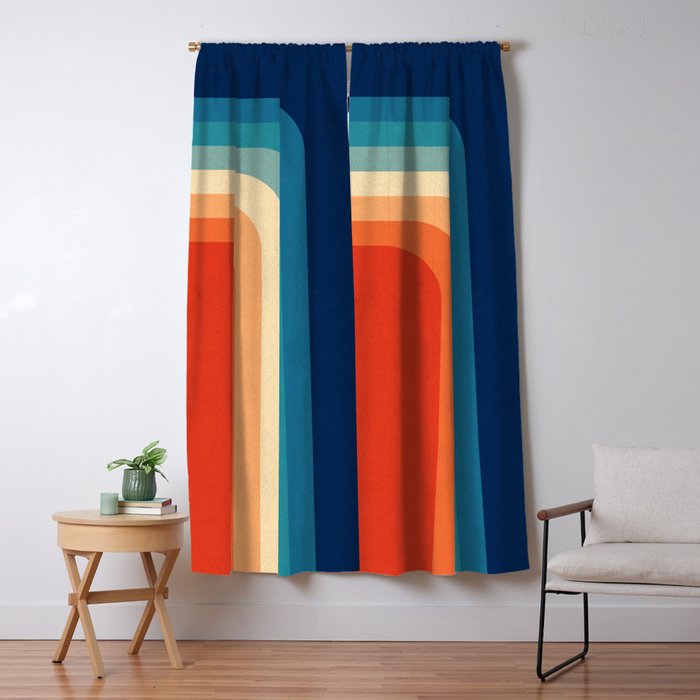 Retro 70s Color Palette Iii Window Curtain