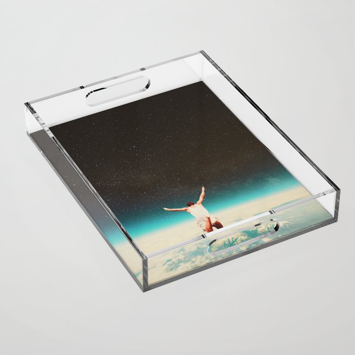 Falling With A Hidden Smile Acrylic Tray