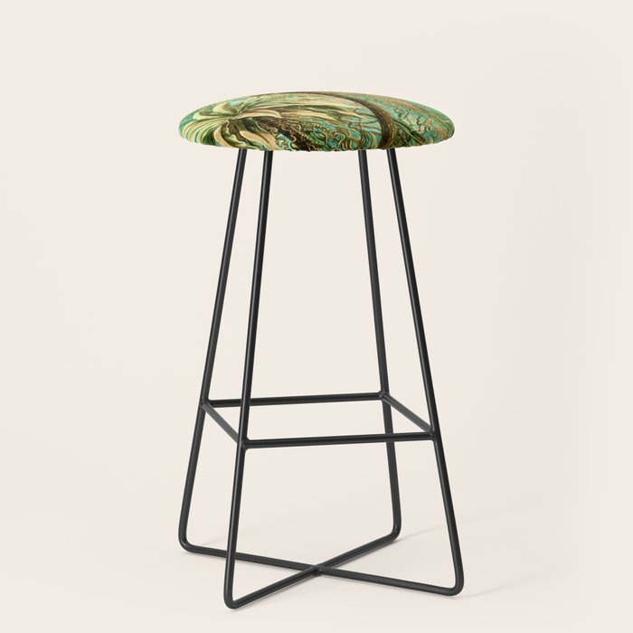 Vintage Tropical | Jungle Botanical Nature Banana Tree | Bohemian Plants Trees Forest Stool