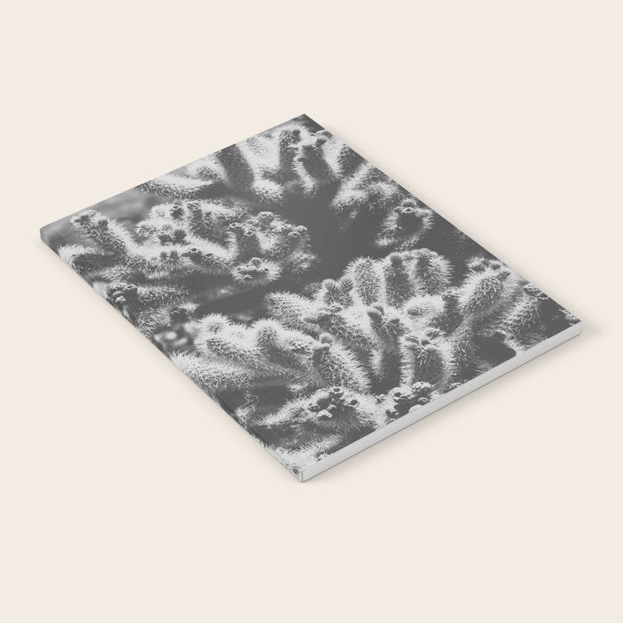 Cholla Cactus Garden (Black + White) Notebook