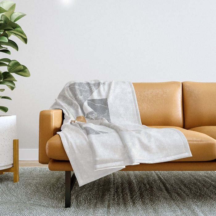 Marble Geometric Grey/White Throw Blanket