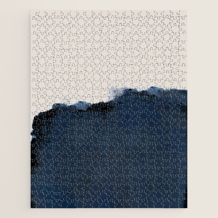 Abstract, Blue, Beige, Indigo Jigsaw Puzzle