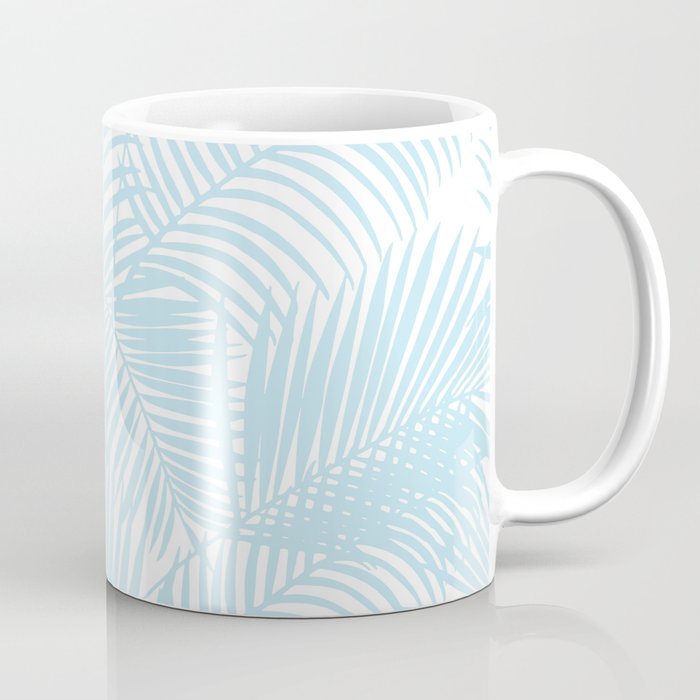 Pastel Blue Modern Simple Tropical Palm Tree Coffee Mug