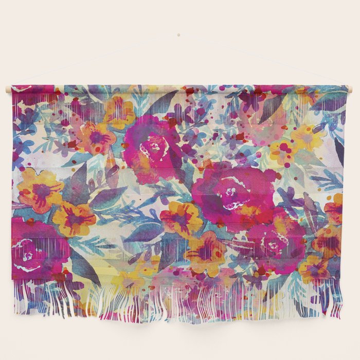 Watercolor Flowers And Plants 02 Wall Hanging