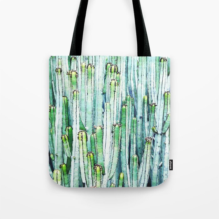 Lost Cactus, Watercolor Nature Painting, Botanical Neutral Illustration Minimal Drawing Jungle Tote Bag