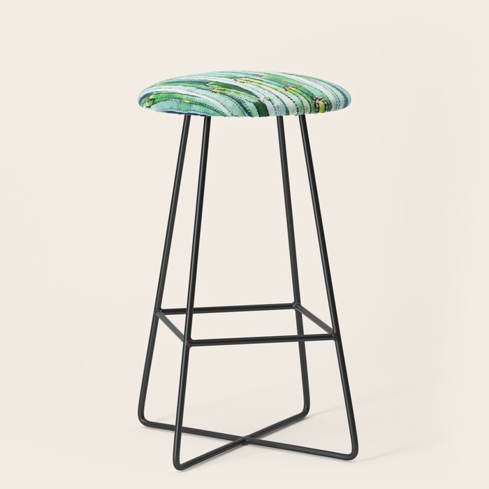 Lost Cactus, Watercolor Nature Painting, Botanical Neutral Illustration Minimal Drawing Jungle Stool