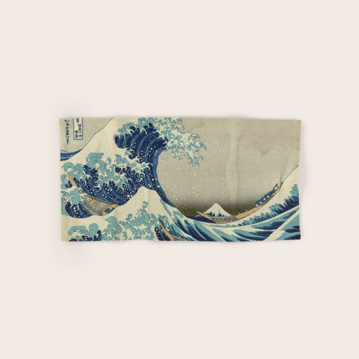 The Classic Japanese Great Wave Off Kanagawa Print By Hokusai Bath Towel