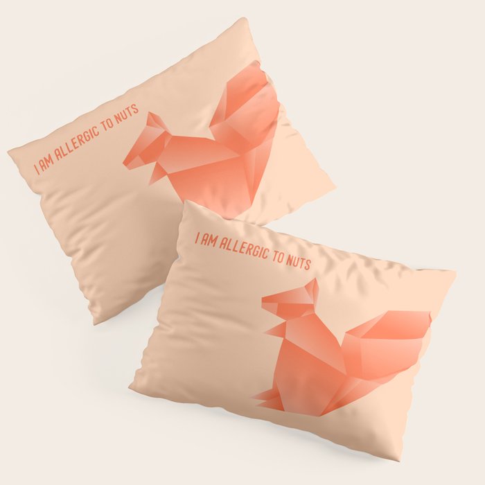 Allergic To Nuts - Origami Orange Squirrel Pillow Sham