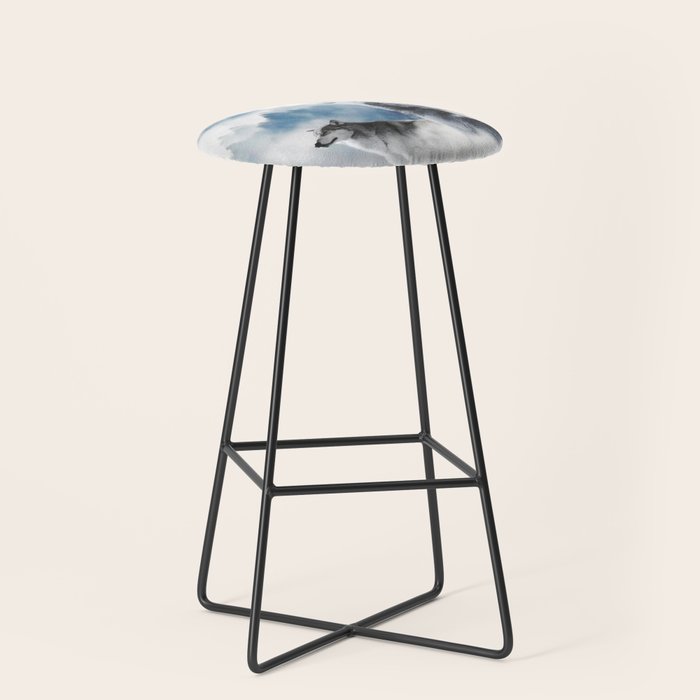 Winter Wolves, Wildlife Wolf Wild Dogs, Snow Full Moon Animals Photography Love Digital Art Stool