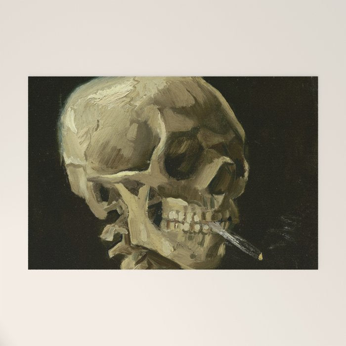Vincent Van Gogh - Skull Of A Skeleton With Burning Cigarette Welcome Mat