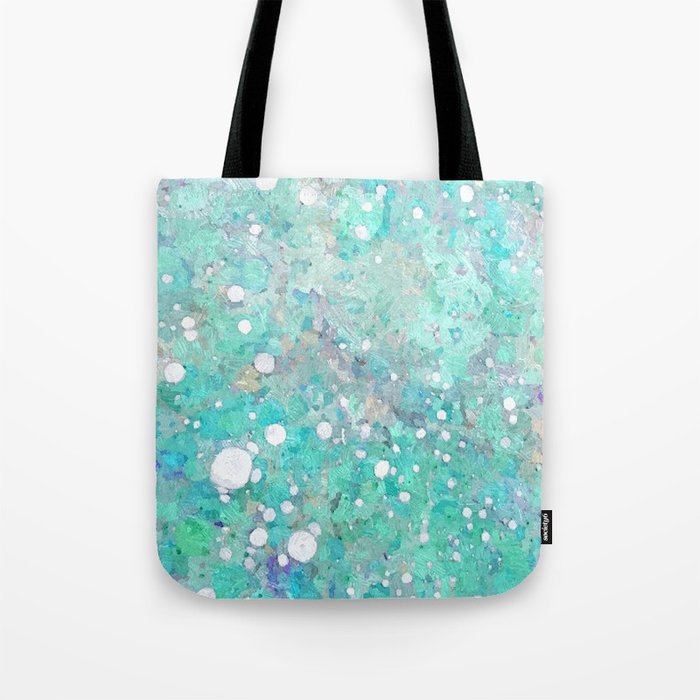 Blue Green Dreamy Marble, Minimal Abstract Pastel Graphic Design Eclectic Bohemian Painting Texture Tote Bag