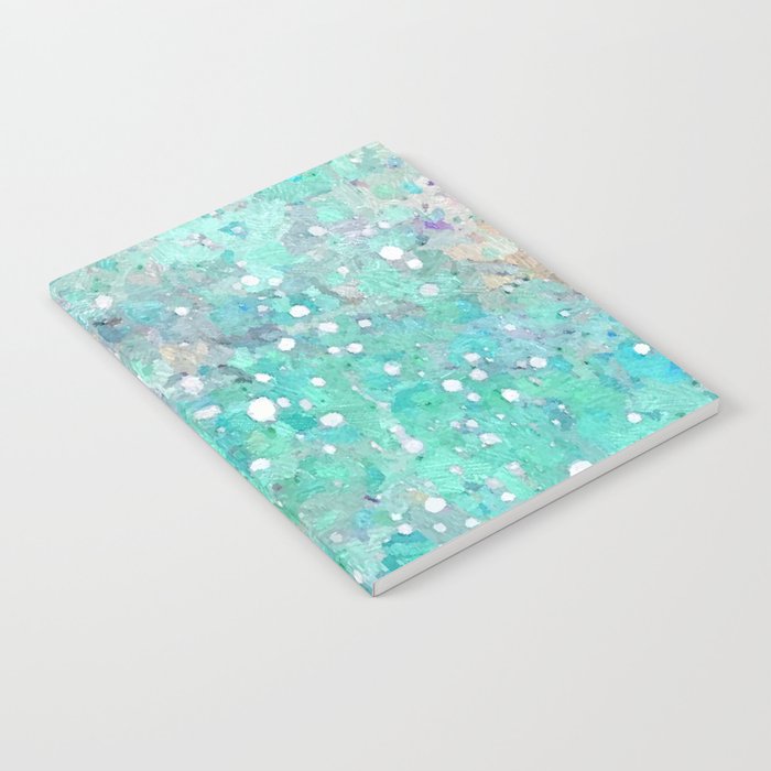 Blue Green Dreamy Marble, Minimal Abstract Pastel Graphic Design Eclectic Bohemian Painting Texture Notebook