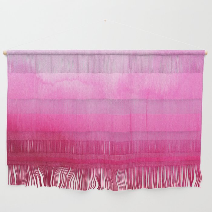 Modern Fuchsia Watercolor Paint Brushtrokes Wall Hanging