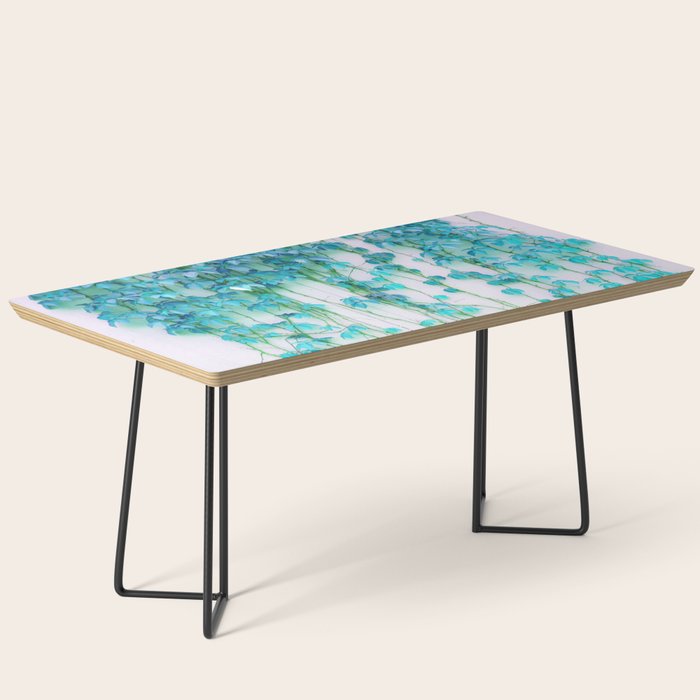 Average Absence, Botanical Minimal Nature Creepers Plants, Tropical Watercolor Bohemian Painting Coffee Table