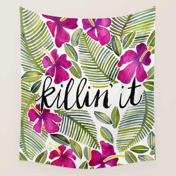 Killin' It - Tropical Pink Wall Tapestry