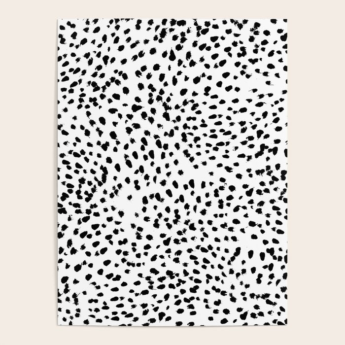 Nadia - Black And White, Animal Print, Dalmatian Spot, Spots, Dots, Bw Poster