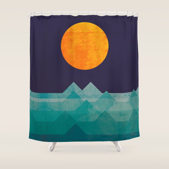 The Ocean, The Sea, The Wave - Night Scene Shower Curtain