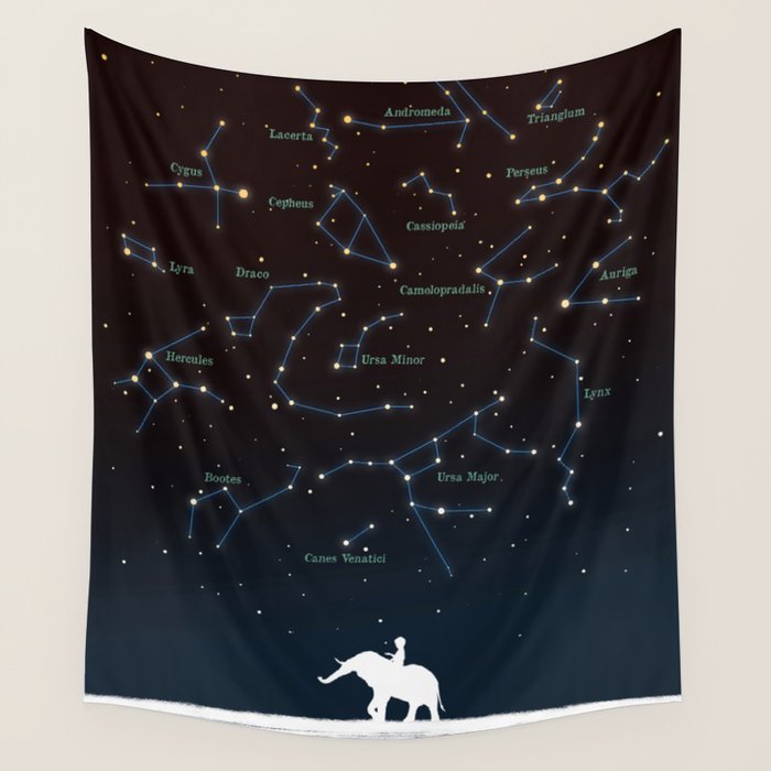 Falling Star Constellation Wall Tapestry