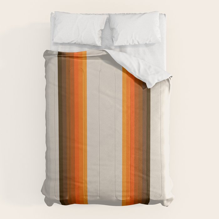 Retro Golden Rainbow - Straight Comforter