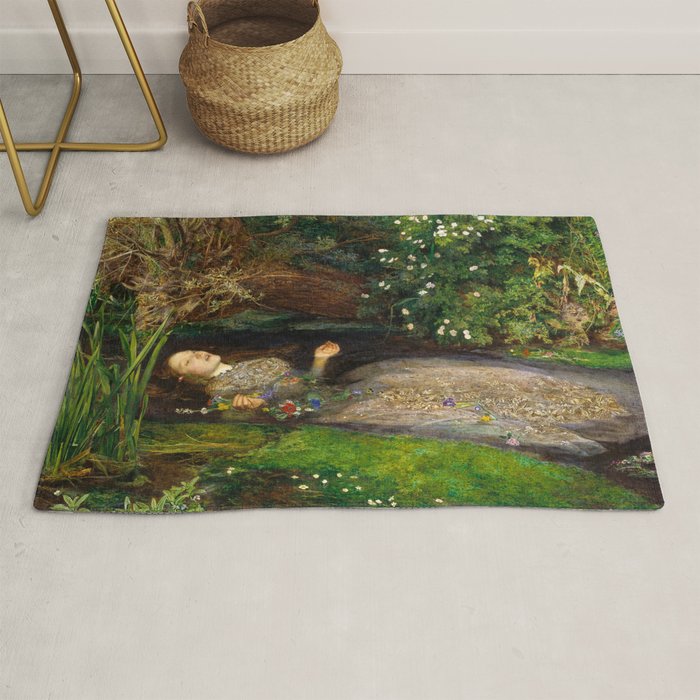 Ophelia Painting By John Everett Millais Rug