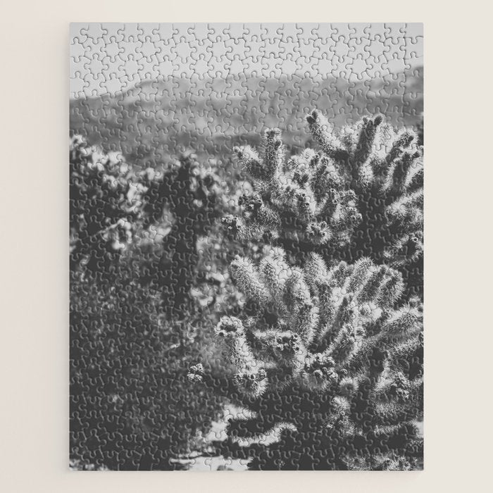 Cholla Cactus Garden (Black + White) Jigsaw Puzzle