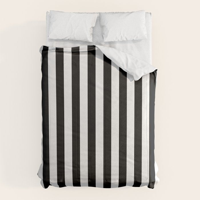 Black And White Vertical Stripes Classic Cabana Stripe Comforter